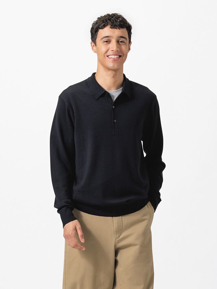 Men's Australian Merino Knitted Polo Shirt