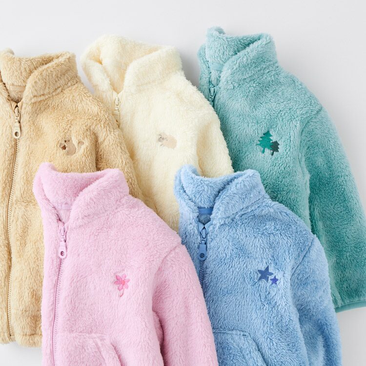 Fluffy Yarn Fleece Full-Zip Jackets (Embroidered)
